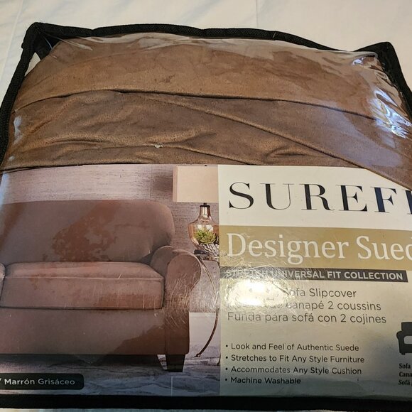 NEW SUREFIT DESIGNER SUEDE STRETCH SOFA SLIPCOVER - Picture 1 of 6